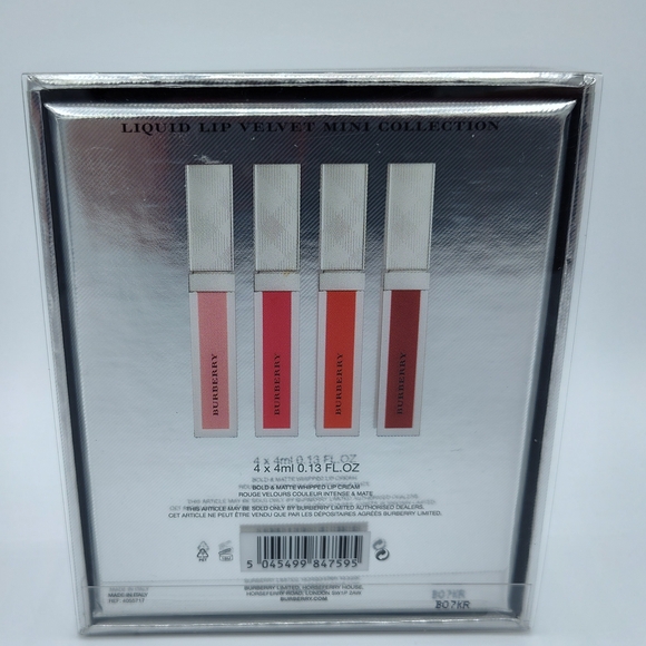 Burberry Liquid Lip Velvet Mini Set – 4 Shades | New in Box Luxury Gift - Picture 4 of 4